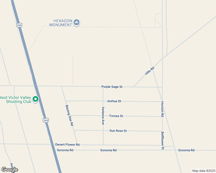 map of restaurants, bars, coffee shops, grocery stores, and more near Purple Sage Street in Adelanto