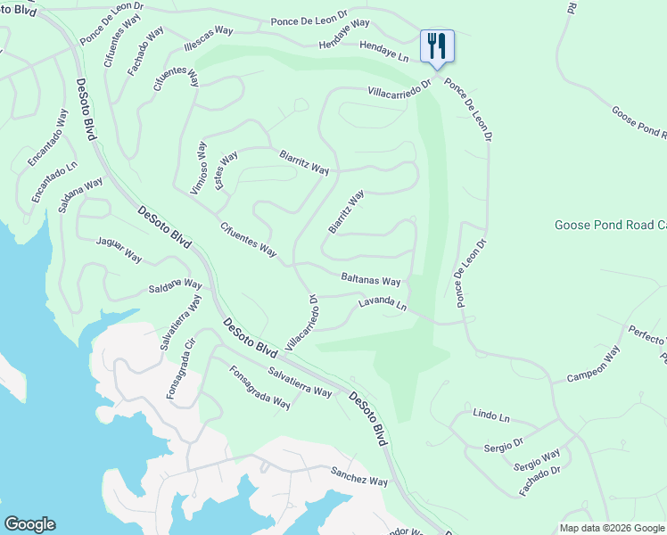 map of restaurants, bars, coffee shops, grocery stores, and more near 11 Baltanas Lane in Hot Springs Village