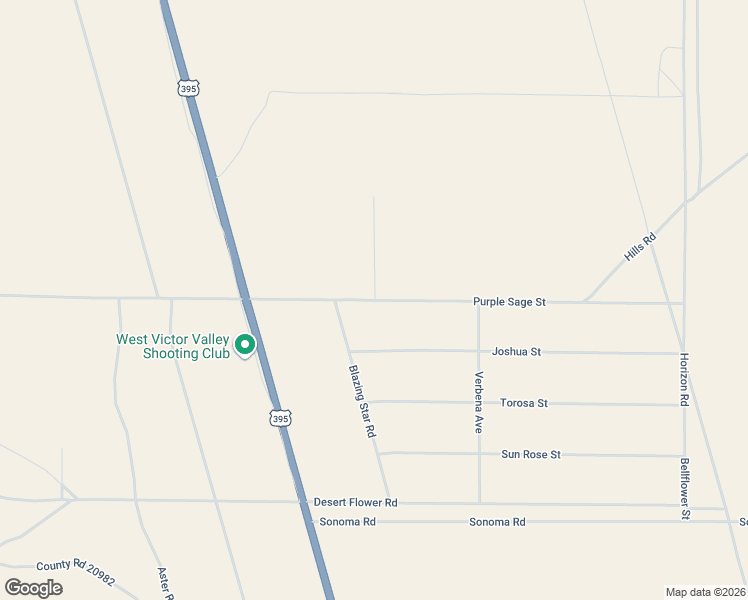 map of restaurants, bars, coffee shops, grocery stores, and more near 10667 Purple Sage Street in Adelanto