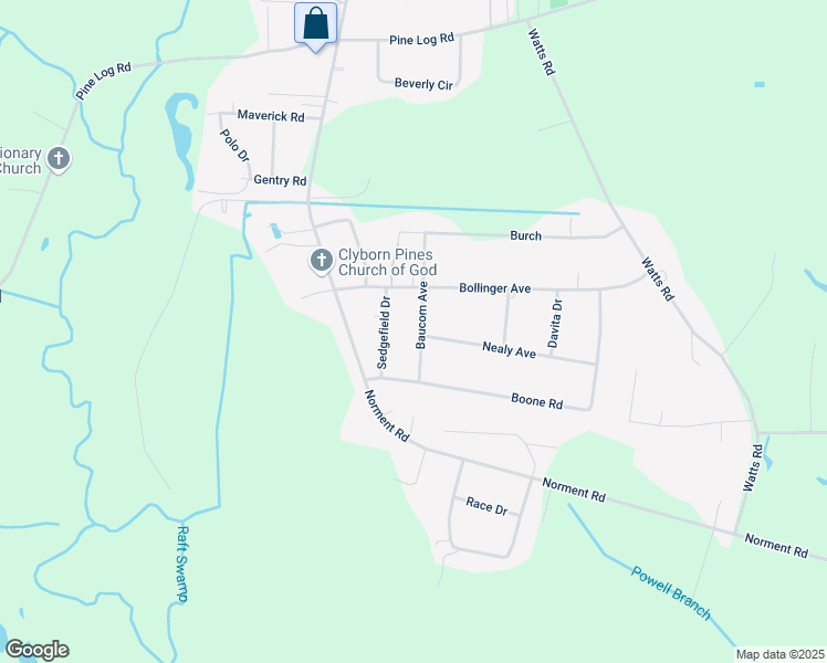 map of restaurants, bars, coffee shops, grocery stores, and more near 94 Baucom Avenue in Lumberton