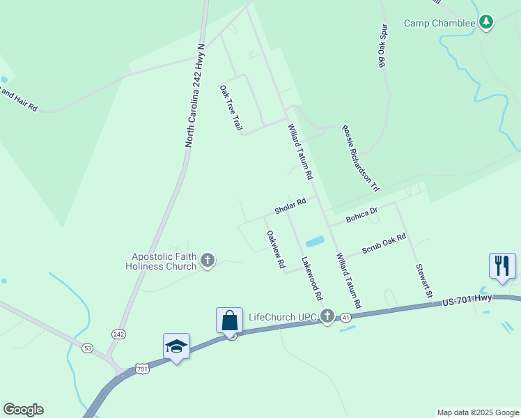 map of restaurants, bars, coffee shops, grocery stores, and more near 204 Sholar Road in Elizabethtown