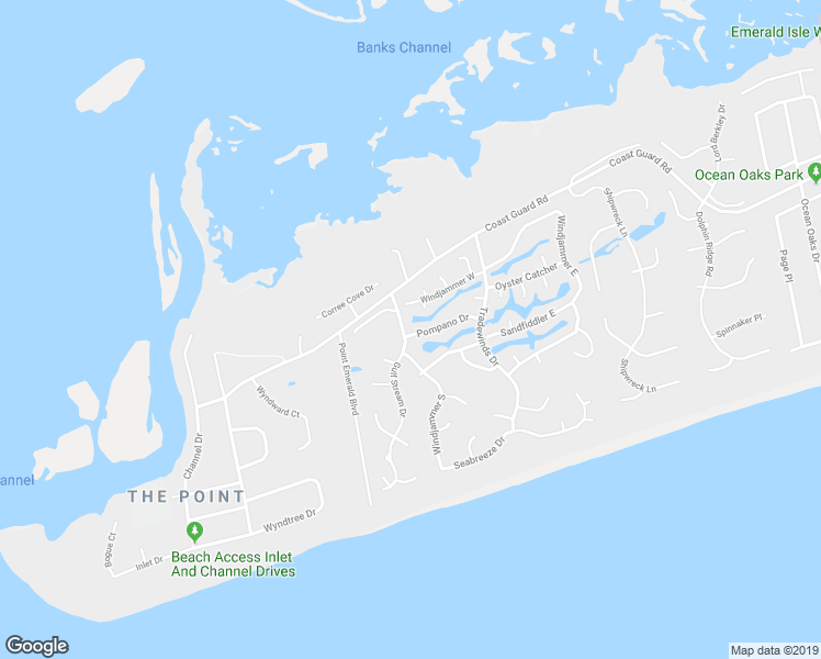 map of restaurants, bars, coffee shops, grocery stores, and more near 212 Pompano Drive in Emerald Isle