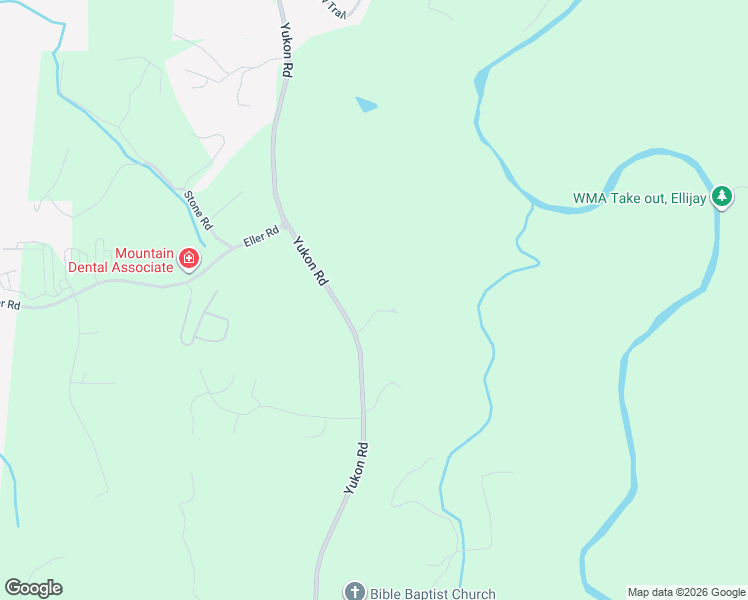 map of restaurants, bars, coffee shops, grocery stores, and more near 1837 Yukon Road in Ellijay