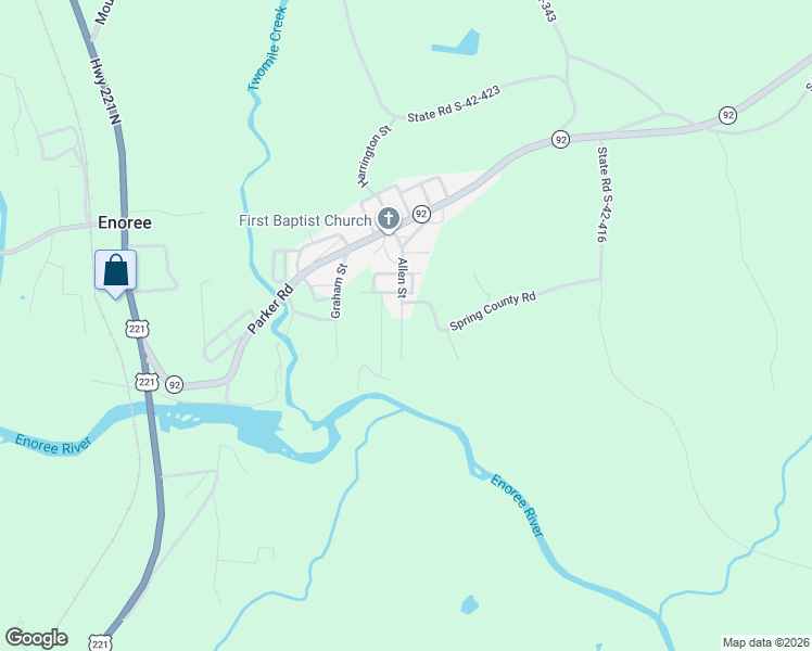 map of restaurants, bars, coffee shops, grocery stores, and more near 8 Allen Street in Enoree