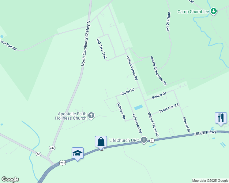 map of restaurants, bars, coffee shops, grocery stores, and more near Oakview Road in Elizabethtown