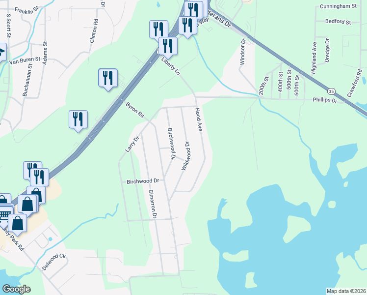 map of restaurants, bars, coffee shops, grocery stores, and more near 1108 Wildwood Avenue in Scottsboro