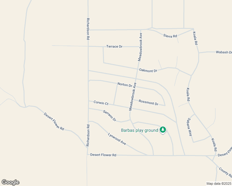 map of restaurants, bars, coffee shops, grocery stores, and more near Pershing Lane in Adelanto