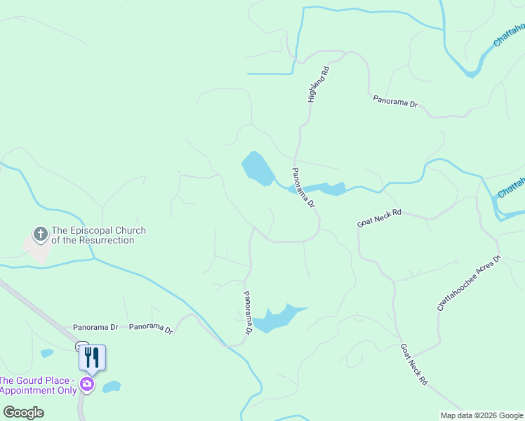 map of restaurants, bars, coffee shops, grocery stores, and more near 135 Southlake Drive in Sautee Nacoochee