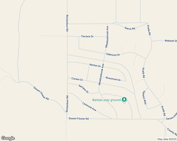 map of restaurants, bars, coffee shops, grocery stores, and more near Pershing Lane in Adelanto