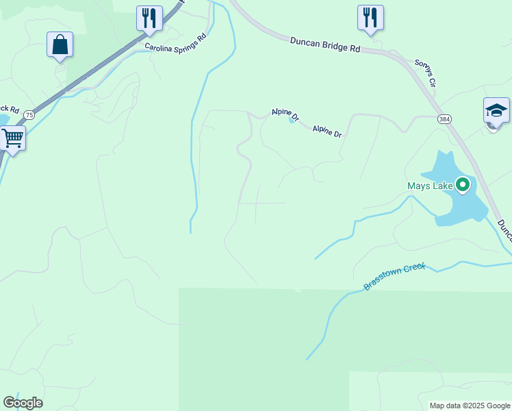 map of restaurants, bars, coffee shops, grocery stores, and more near 22 Lucerne Way in Sautee Nacoochee