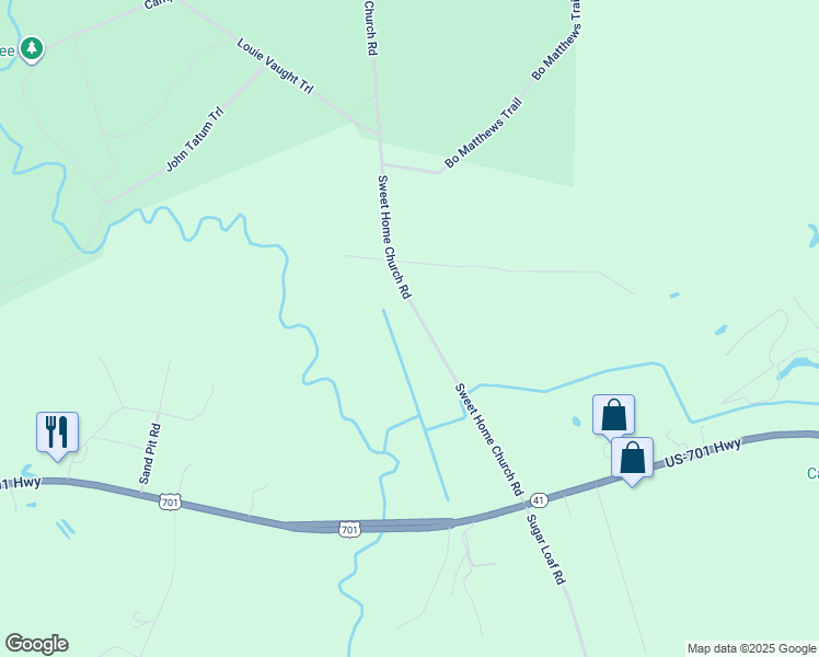 map of restaurants, bars, coffee shops, grocery stores, and more near 465 Sweet Home Church Road in Elizabethtown