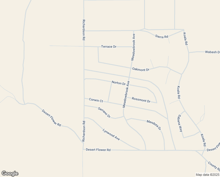 map of restaurants, bars, coffee shops, grocery stores, and more near Pershing Lane in Adelanto