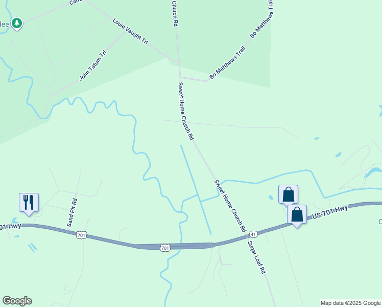 map of restaurants, bars, coffee shops, grocery stores, and more near 465 Sweet Home Church Road in Elizabethtown