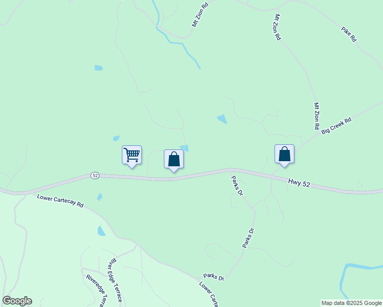 map of restaurants, bars, coffee shops, grocery stores, and more near 5812-5908 Georgia 52 in Ellijay