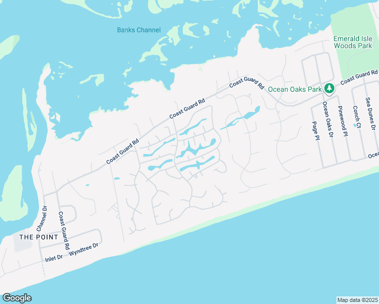 map of restaurants, bars, coffee shops, grocery stores, and more near 204 Pelican Point Court in Emerald Isle