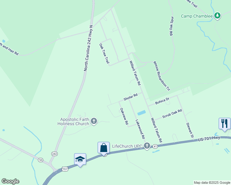 map of restaurants, bars, coffee shops, grocery stores, and more near Oakview Road in Elizabethtown