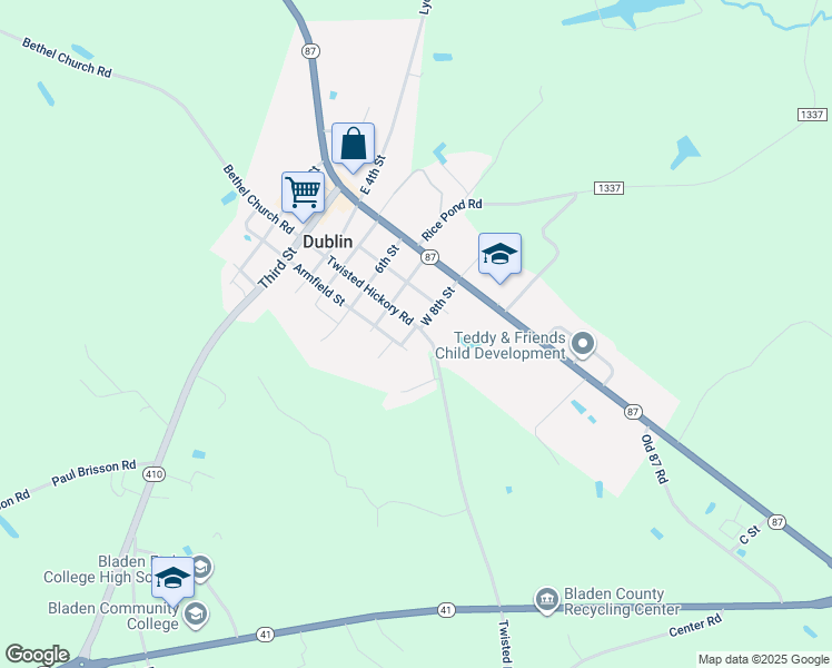 map of restaurants, bars, coffee shops, grocery stores, and more near 310 Twisted Hickory Road in Elizabethtown