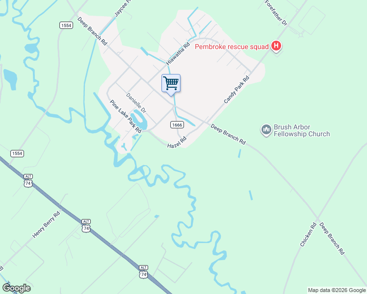 map of restaurants, bars, coffee shops, grocery stores, and more near 151 Hazel Rd in Pembroke