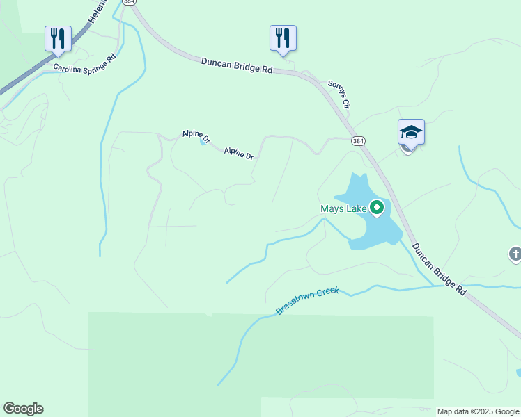 map of restaurants, bars, coffee shops, grocery stores, and more near 274 Bern Vista in Sautee Nacoochee