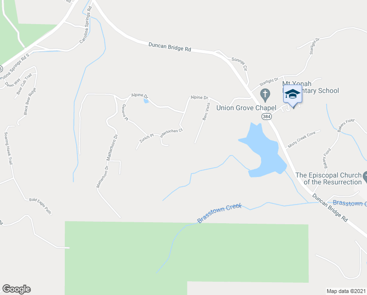 map of restaurants, bars, coffee shops, grocery stores, and more near 274 Bern Vista in Sautee Nacoochee