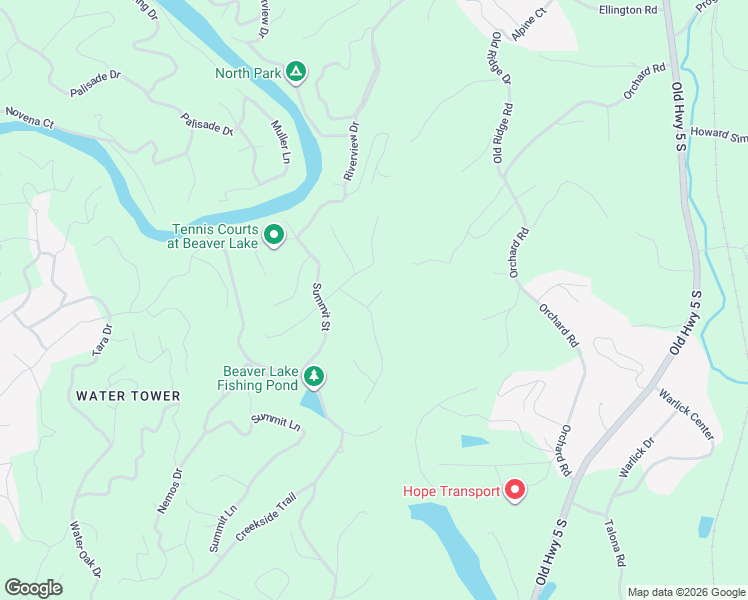 map of restaurants, bars, coffee shops, grocery stores, and more near Oak Hollow Court in Gilmer County