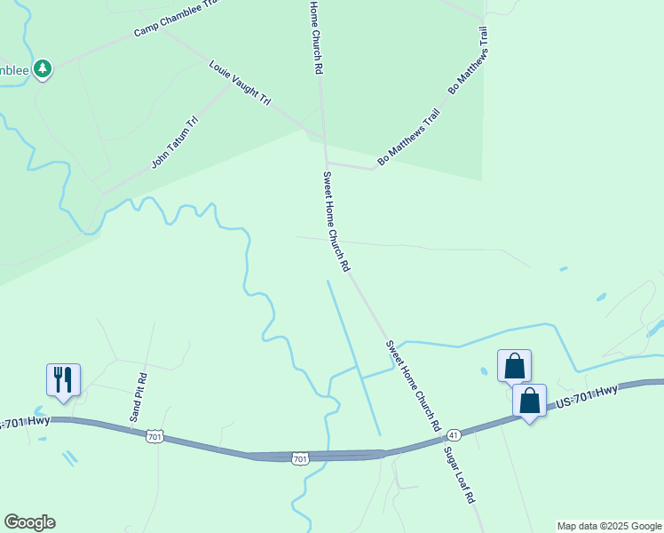map of restaurants, bars, coffee shops, grocery stores, and more near 535 Sweet Home Church Road in Elizabethtown