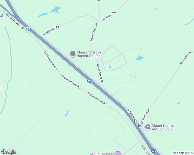 map of restaurants, bars, coffee shops, grocery stores, and more near 1597 South Frontage Road in Fountain Inn