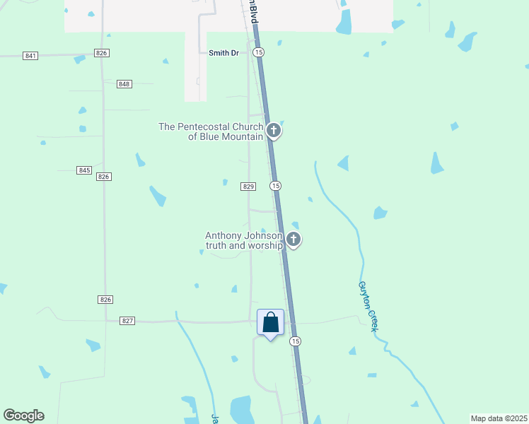 map of restaurants, bars, coffee shops, grocery stores, and more near Merritt Road in Tippah County