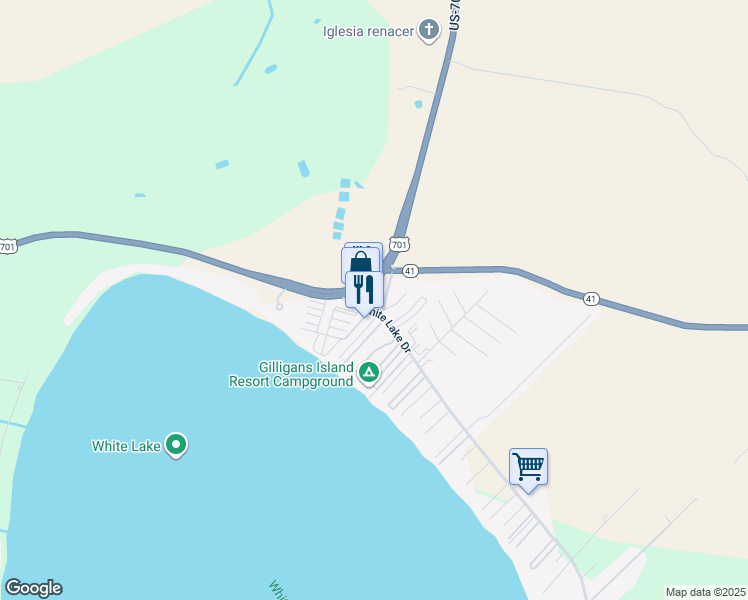 map of restaurants, bars, coffee shops, grocery stores, and more near 121 White Street in Bladenboro
