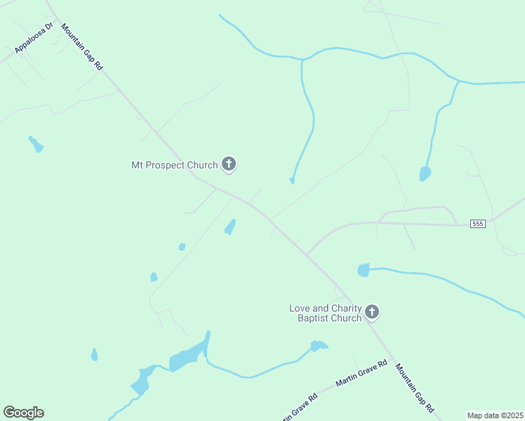 map of restaurants, bars, coffee shops, grocery stores, and more near 2543 Mountain Gap Road in Richburg