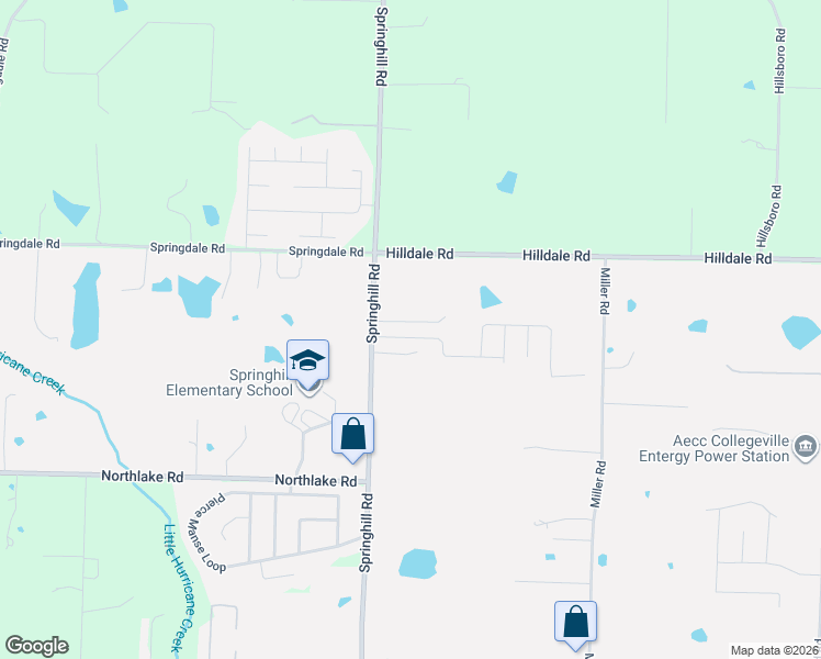 map of restaurants, bars, coffee shops, grocery stores, and more near 2505 Springhill Village Drive in Bryant