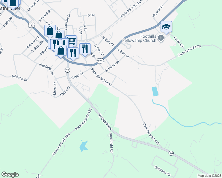 map of restaurants, bars, coffee shops, grocery stores, and more near 600 South Hampton Street in Westminster