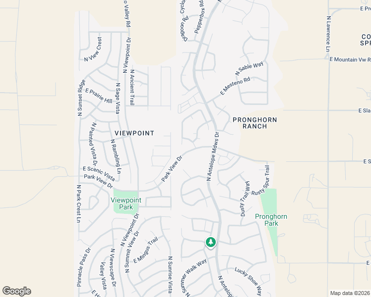 map of restaurants, bars, coffee shops, grocery stores, and more near 7575 Park View Drive in Prescott Valley
