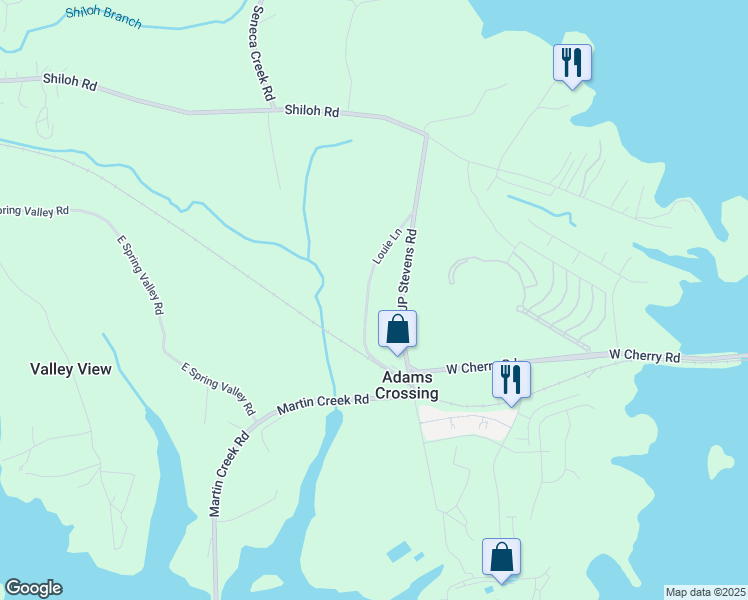 map of restaurants, bars, coffee shops, grocery stores, and more near 867 Louie Lane in Seneca