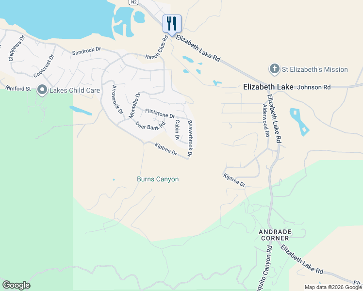 map of restaurants, bars, coffee shops, grocery stores, and more near 14520 Hardtree Drive in Lake Hughes