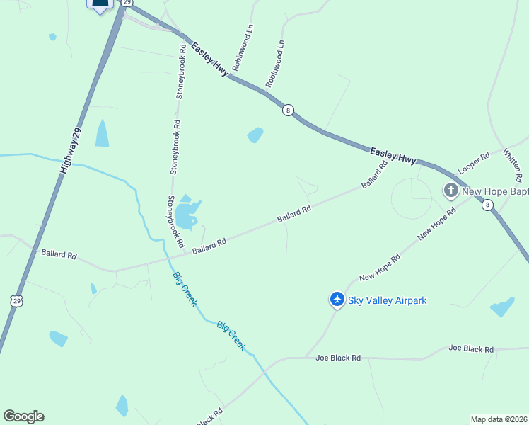 map of restaurants, bars, coffee shops, grocery stores, and more near 154 Ballard Road in Pelzer