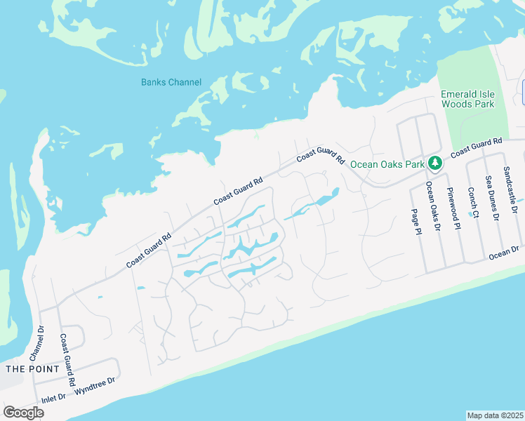 map of restaurants, bars, coffee shops, grocery stores, and more near 202 Laughing Gull Court in Emerald Isle