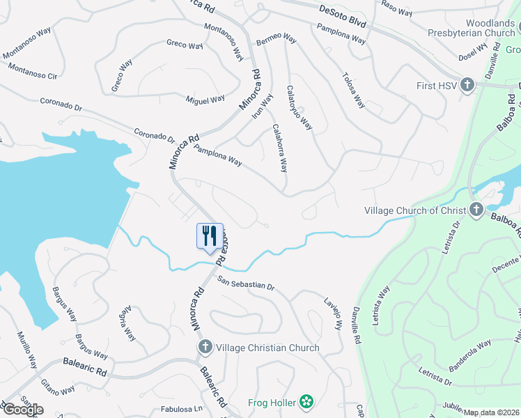 map of restaurants, bars, coffee shops, grocery stores, and more near 50 Tomelloso Way in Hot Springs Village
