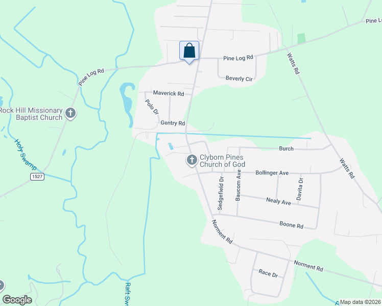 map of restaurants, bars, coffee shops, grocery stores, and more near 100 Vollie Drive in Lumberton