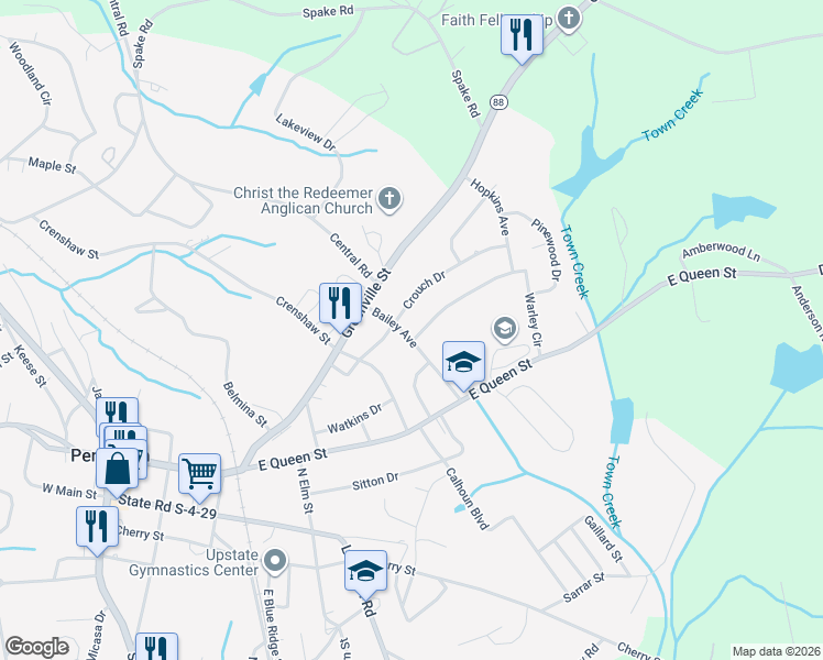 map of restaurants, bars, coffee shops, grocery stores, and more near 823 Warley Circle in Pendleton
