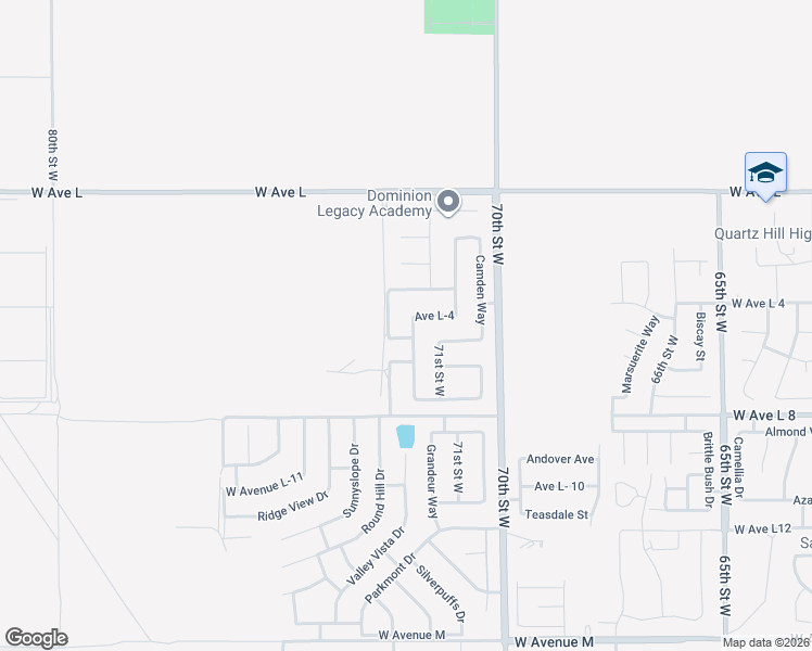 map of restaurants, bars, coffee shops, grocery stores, and more near 42545 Valley Vista Drive in Lancaster