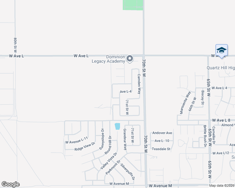 map of restaurants, bars, coffee shops, grocery stores, and more near 42545 Valley Vista Drive in Lancaster