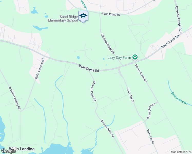 map of restaurants, bars, coffee shops, grocery stores, and more near 117 Stewart Point Road in Hubert