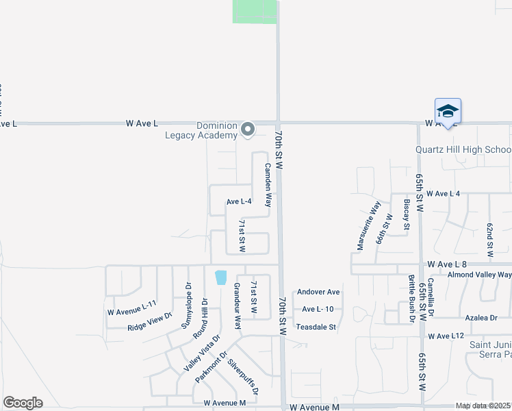 map of restaurants, bars, coffee shops, grocery stores, and more near 7044 Avenue L-4 in Lancaster