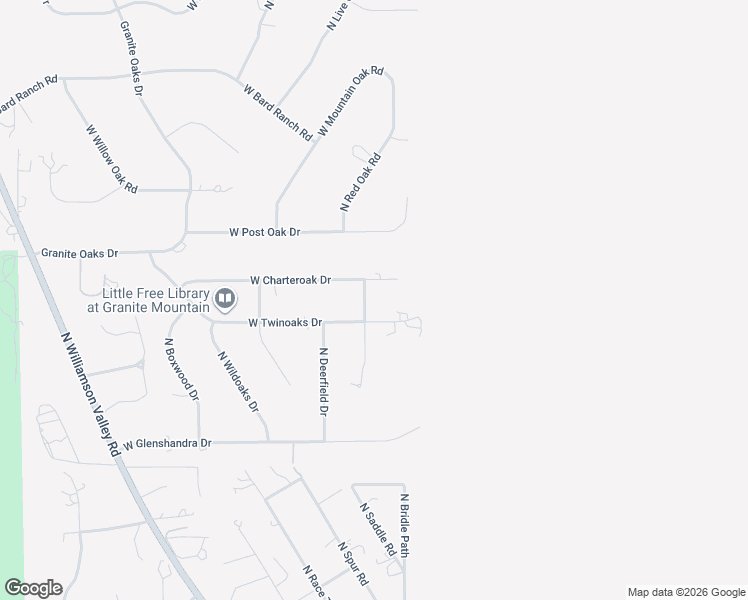 map of restaurants, bars, coffee shops, grocery stores, and more near 7925 North Shadyoaks Drive in Prescott