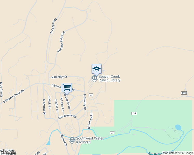 map of restaurants, bars, coffee shops, grocery stores, and more near 4810 East Beaver Creek Road in Lake Montezuma
