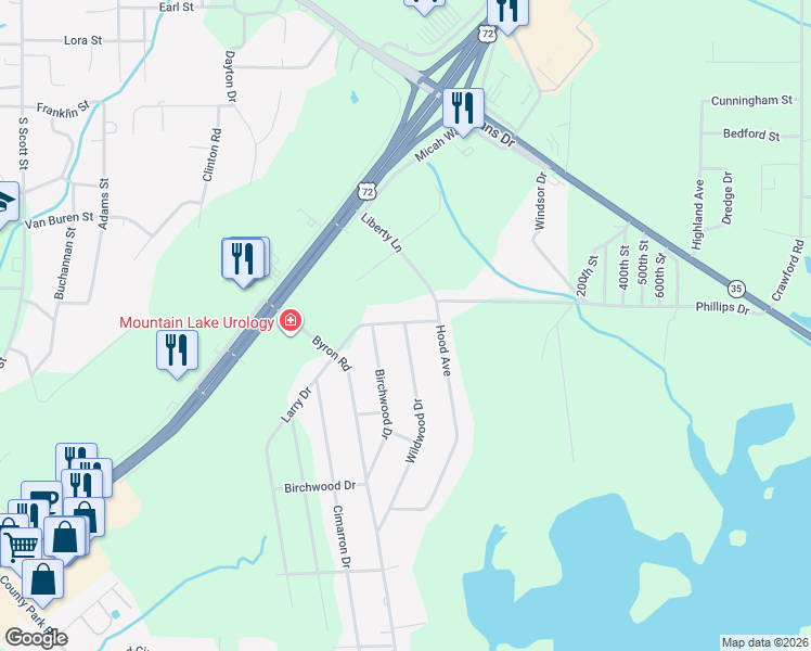 map of restaurants, bars, coffee shops, grocery stores, and more near 1000 Wildwood Avenue in Scottsboro