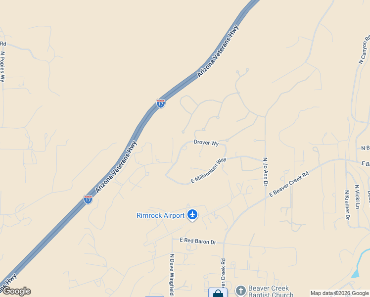 map of restaurants, bars, coffee shops, grocery stores, and more near 3117 Drover Way in Lake Montezuma