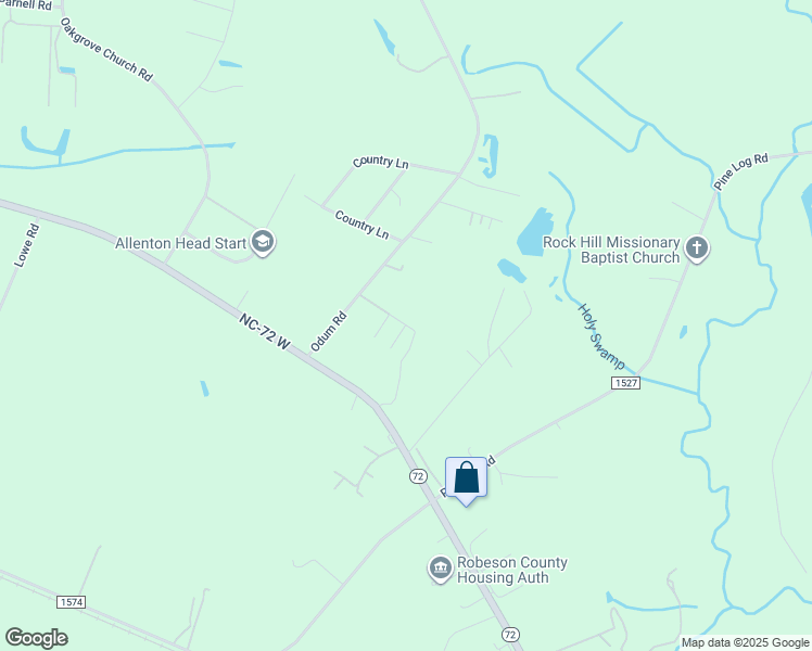 map of restaurants, bars, coffee shops, grocery stores, and more near Codie Drive in Lumberton