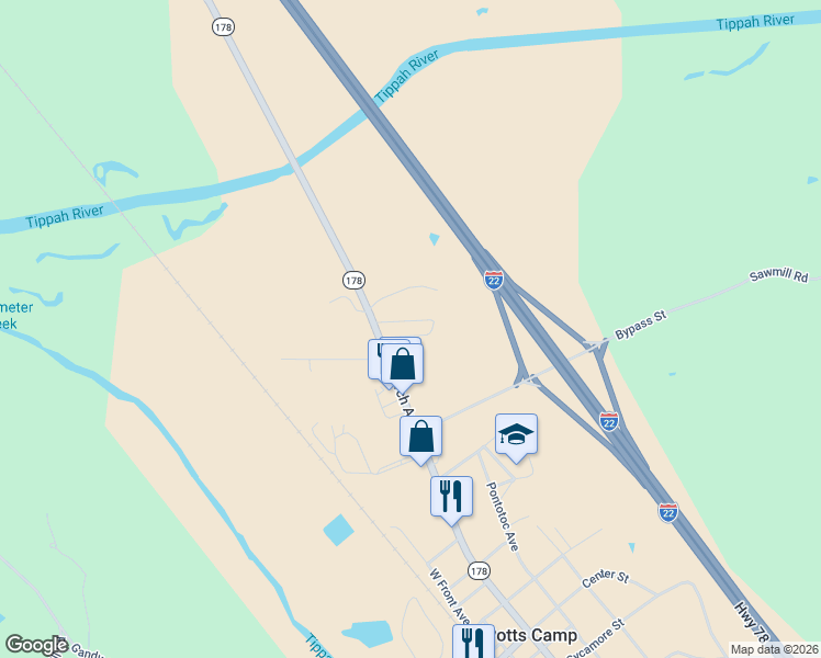 map of restaurants, bars, coffee shops, grocery stores, and more near 50 Dalton St in Potts Camp